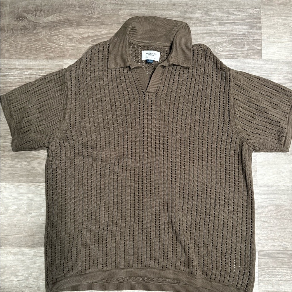 American Eagle Men’s Brown Short Sleeve Polo Shirt